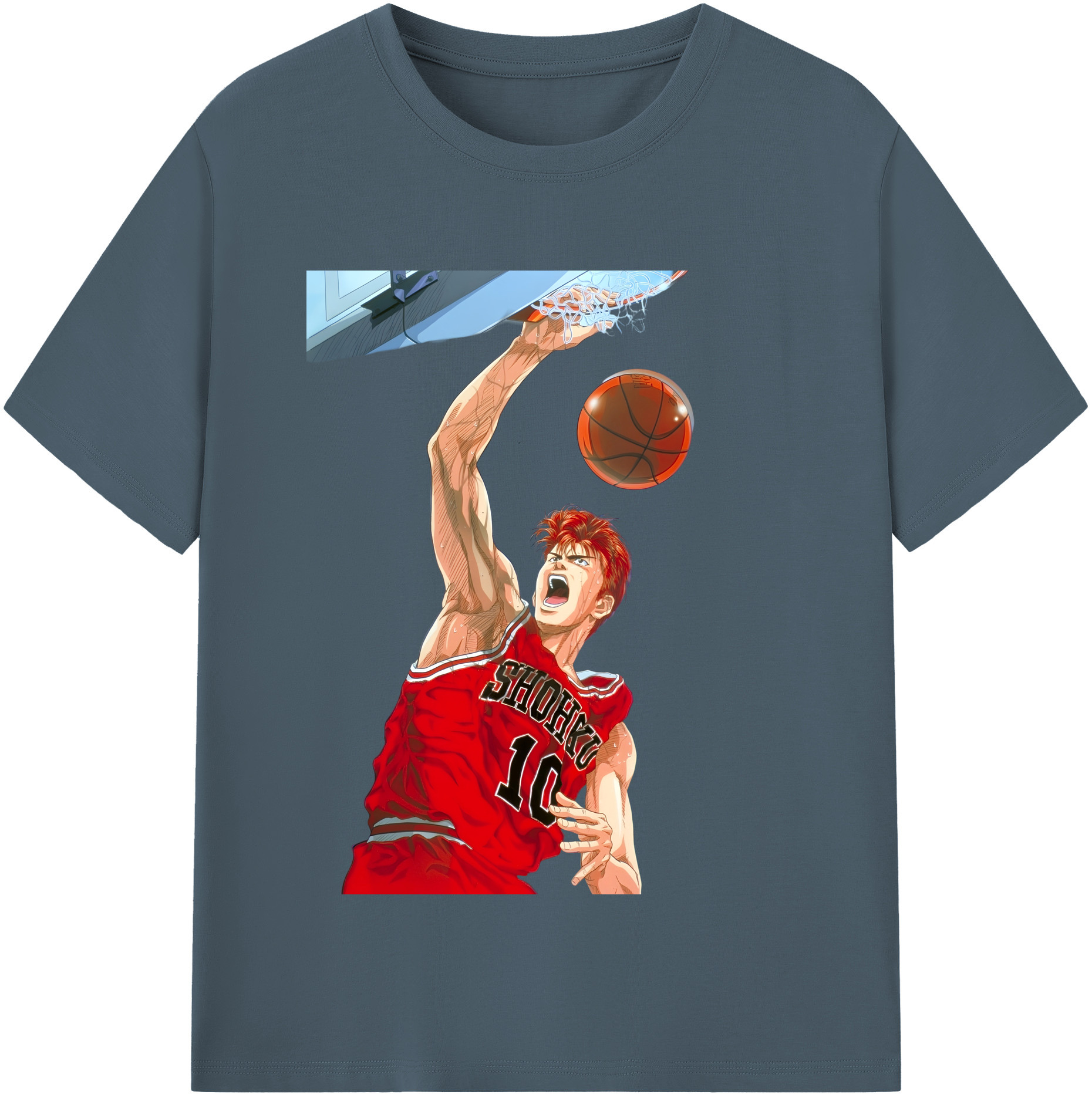 SLAM DUNK／スラムダンク 綿100％半袖Tシャツ（フロントプリント）